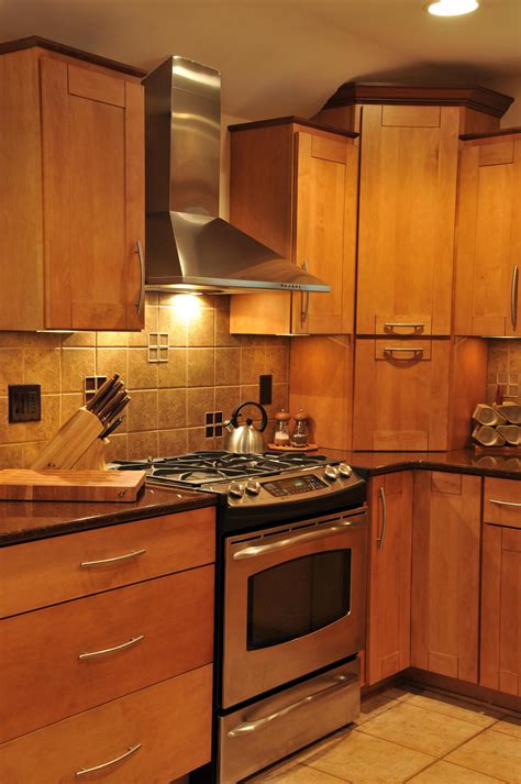 kitchen with maple cabinets and stainless steel appliances|maple kitchen cabinets solid wood.